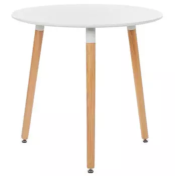 Beliani BOMA Runder Esstisch 80cm, wei&szlig; (312547)