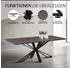Homestyle4u Esstisch 200x100cm, rechteckig, Steinoptik, Metallgestell (2846)