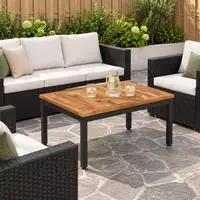 vidaXL Couchtisch NAARDEN Nat&uuml;rlich und Schwarz 49 x 68,5 x 36 cm