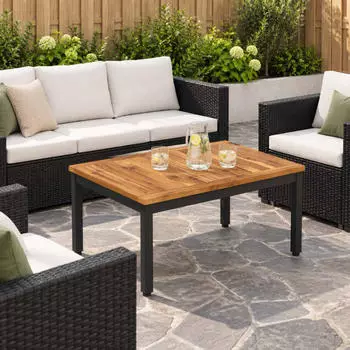 vidaXL Couchtisch natur und schwarz 49x68,5x36cm (901280)