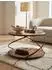 KADIMA DESIGN Couchtisch rund Sheesham Massivholz/Metall mit Stauraum, 58x58x35cm