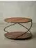 KADIMA DESIGN Couchtisch rund Sheesham Massivholz/Metall mit Stauraum, 58x58x35cm