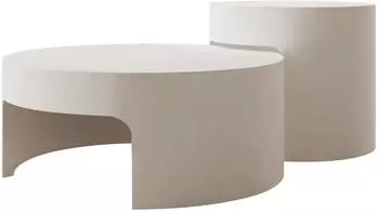Mirjan24 Vellaro Couchtisch-Set, rund, Kaschmir, Metall (800002110493)