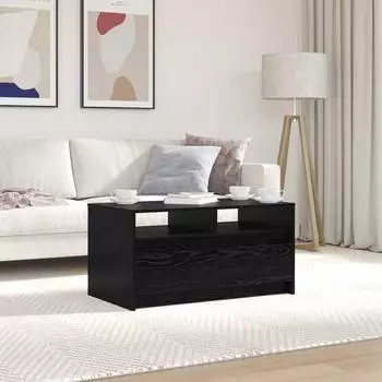 vidaXL Couchtisch schwarz, Eichen-Optik, 90x50x45cm (8004684)