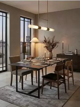 KADIMA DESIGN Esstisch Keramikglas, rechteckig, schwarz, 180x90x76cm