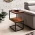 KADIMA DESIGN AKOLA Beistelltisch S-Form, Massivholz/Metall, dunkelbraun, 30x45x60cm