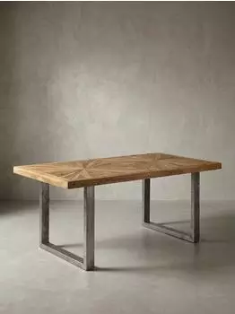 KADIMA DESIGN Esstisch Mango-Massivholz mit Metallgestell, braun, 90x180x76cm