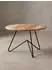 KADIMA DESIGN Couchtisch rund, Akazien-Massivholz/Metall, 60x39,5x60cm