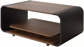 Mirjan24 Elio Couchtisch auf Rollen, schwarz/Nussbaum, 100x50x41cm (800002110409)