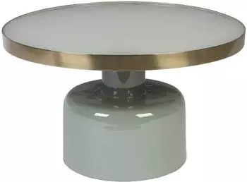 Zuiver Glam Couchtisch rund, Glas/Metall, gr&uuml;n/gold, &Oslash;60x35cm