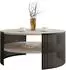 Mirjan24 Fikoli Couchtisch rund, Stahl, schwarz/Travertin, Ø75cm (800002107761)