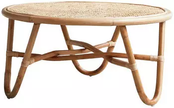 Tikamoon Lina Couchtisch aus Rattanstäben, rund, 80x40cm
