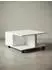KADIMA DESIGN Couchtisch mit Rollen, 2 Schubladen, weiß, 70x70x36cm