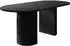 Mirjan24 Wotkon Esstisch oval, schwarz/schwarzer Marmor, 185x90x75cm (800002107757)
