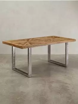 KADIMA DESIGN Esstisch Mango Massivholz, Metallgestell, Industrial, 200x100x76cm