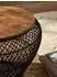 KADIMA DESIGN Couchtisch rund Mangoholz mit Stauraum, 60x60x45cm, schwarz