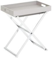 Joop! Beistelltisch, Grau, Chrom, Metall, Textil, rechteckig, X-Form, 32x50x52 cm,