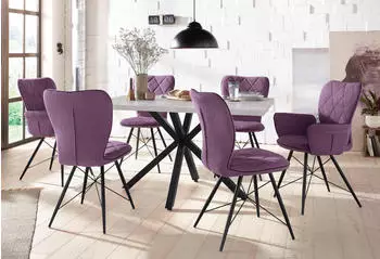 Hela Esstisch Beton-Optik schwarz 140x90cm