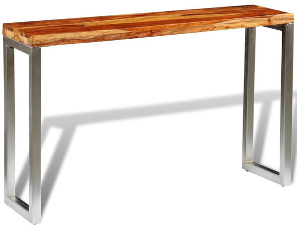 vidaXL Console Table Wood With Steel Feet