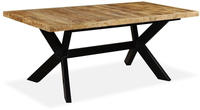 vidaXL Esstisch Massivholz Mango und Stahlgestell 180 cm
