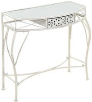 vidaXL Beistelltisch Franz&ouml;sischer Stil Metall 82x39x76 cm Wei&szlig;