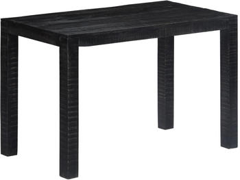 vidaXL Dining Table Solid Mango Wood Black - 118cm