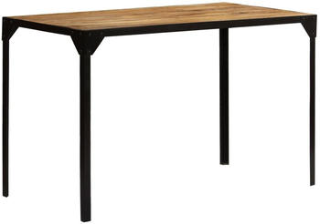 vidaXL Dining Table Solid Rough Mango Wood and Steel