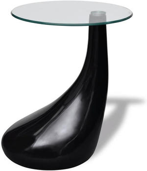 vidaXL Side table glass black