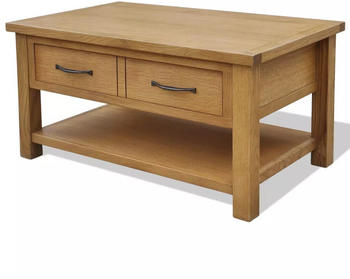 vidaXL Coffee Table Solid Oak 88 x 53 x 45 cm