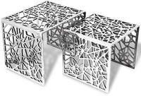vidaXL Beistelltische 2 Stk. Quadratisch Silbern Aluminium