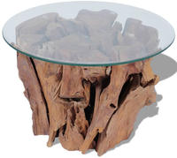 vidaXL Couchtisch Massivholz Teak Treibholz 60 cm