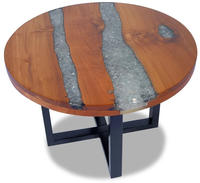 vidaXL Couchtisch Teak Harz 60 cm