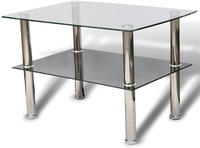 vidaXL Couchtisch mit Ablage Glas