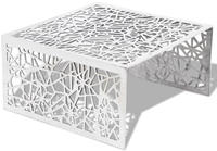 Vidaxl Coffee Table Silver Geometric Openwork Design Aluminium