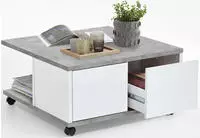 FMD Couchtisch "Twin" Sofatisch mit Rollen, Push-to-open, viel Stauraum,...