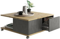 FMD Couchtisch "Twin" Schubladen als Push-to-open, viel Staur., mit Rollen, Breite: