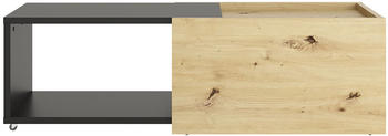 FMD Möbel Ausziehbarer Couchtisch (70 x 49,5 x 38 cm) schwarz/braun