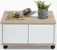 FMD Couchtisch "Twin" Schubladen als Push-to-open, viel Staur., mit Rollen, Breite:
