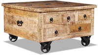 vidaXL Couchtisch Raues Mangoholz 70x70x40 cm
