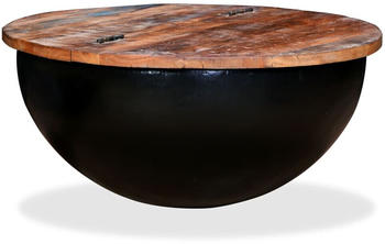 vidaXL Coffee Table Bowl Reclaimed Wood Black
