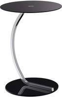 Relaxdays - Beistelltisch, Rund, F&uuml;r Wohnzimmer, Modernes Design, Glas & Stahl, H X