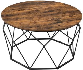 Vasagle Couchtisch Holz/Metall &Oslash;80x45cm braun/vintage