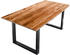 SalesFever Tisch mit Baumkante 200x100x77cm cognac/schwarz
