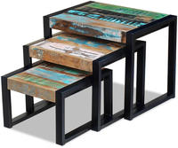 vidaXL 3-tlg. Satztisch-Set Altholz