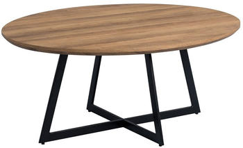 QUARTIER TOMY Metall/Artisaneiche oval 90x70cm schwarz/braun