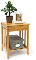 Relaxdays Beistelltisch mit Schublade, HxBxT:51,5x40,5x30,5cm, aus robustem Holz,
