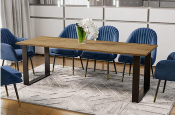 Endo-Möbel Esstisch Cora 210 Kufentisch ausziehbar 130cm - 210cm mit Kufen Design, Beton