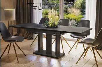 Endo-Möbel Esstisch Appia Special 130 / 210cm schwarz beton dunkel