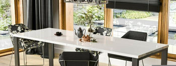 Endo-Möbel Kulissen-Esstisch Garant 80-215cm ausziehbar Hochglanz weiß