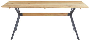 CarryHome Esstisch, Wildeiche, Holz, Wildeiche, massiv, rechteckig, X-Form, 90x75 cm